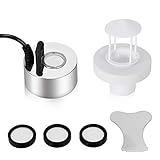 Mxmoonant 350ml / H Ultraschall-Nebelmacher Fogger Metallzerstäuber mit abnehmbarem Spritzschutz für Wasserbrunnen Teich Topf Steingarten Waschbeck