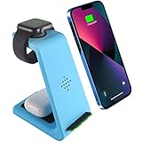 Kabellose Ladestation, 3 in 1 Premium Qi-Zertifizierter Ladeständer Schnellladegerät Kompatibel mit Samsung Galaxy S20 S10/S9/8/Note10, Galaxy Buds+ & Galaxy Watch Active2/1, Gear S2/S3, /11/XS