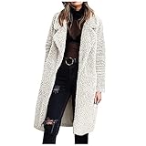 YUNGE Damenjacke, Fleecejacke für Damen, Mäntel und Fleece-Jacken, lange Fleece-Jacke, doppelseitig, Winterjacke, (#002) Beige, 36