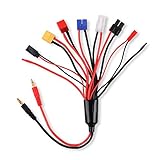 8 in 1 Ladegerät Adapter Stecker Splitter Kabel für RC Lipo Batterie Multi Ladegerät auf 4,0 mm Bananenstecker für TRX, EC3, JST, Futaba, XT60, T-Dean, DIY blanker D
