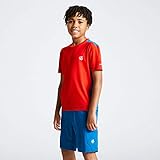 Dare 2b Kinder DKT424 ZQ0C07 Bring It On' T-Shirts/Polo-Hemden/Westen, Fiery Coral/Petrol Blue, 7-8