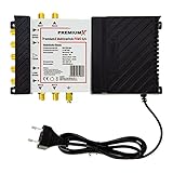 PremiumX PXMS 5/4 Multischalter mit Netzteil Multiswitch 1 SAT für 4 Teilnehmer Satverteiler Digital HDTV FullHD 4K UHD 8