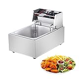 LDJ Elektro Fritteuse 2500W Einzylinder Elektrische Friteuse Kaltzonen Fritöse Pommes Edelstahl Gastronomie Deep Fryer Frites Gebratenes Mit Korb