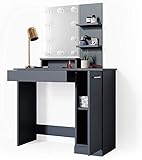 Vicco LED Schminktisch Julia Frisiertisch Kommode Frisierkommode Schminkkommode mit Beleuchtung (Anthrazit)