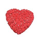 Shisheng Brautwagen Dekoration Herz Rose Deko Autoschmuck Hochzeit Auto Wedding Deko Braut ​Paar Rose Deko Dekoration Autodekoration mit Tüll Girlande und R