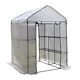 JUNJIJINGXIANG Gewächshaus Mini Gewächshaus Gehen Sie Im Gewächshaus Mit Regalen, Großes Verstärktes Grünes Haus Mit Rohrförmigem Stahlrahmen, 2 Regal Heavy Duty Grow House (Size : 210 * 140 * 195cm)