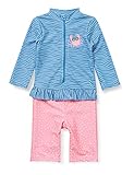 Playshoes Mädchen Langarm Einteiler Krebs Badeanzug, blau/pink, 74/80