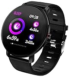 Smartwatch Herren Pulsuhren Damen Schrittzahler Sportuhren mit Blutdruckmessung Touchscreen Laufuhr Blutdruck Schrittzähler ohne App und Handy Fitness Armbanduhr mit Whatsapp Funktion für IOS