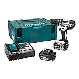 Makita DHP482RTWJ 18V Li-Ion LXT Kombi Bohrmaschine mit 2 x 5Ah Akkus & Ladegerät, 18V