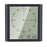 FENXIXI Wetterstationen Digital LCD Inscaly Large Screen-Thermometer-Luftfeuchtigkeits-Wand-Hänge-Wecker neuester I