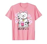 Boba Bubble Tea Anime Kawaii Sakura Glückskatze Maneki Neko T-S