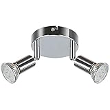 Creyer LED Deckenstrahler 2 Flammig, Schwenkbar LED Deckenleuchte, ø110mm (inkl. 2 x 4W GU10 LED Leuchtmittel, 400LM, Warmweiß) Modern Wohnzimmer LED Deckenspot, Rund LED Deckenlampe - Weiß C