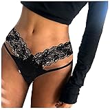 GBEN Tanga Damen String Hose Spitzen Spitzenkreu Dessous Sexy Slip Unterhose Erotische Wäsche Unterwäsche Schlüpfer Aushöhlen Panties Hipster Soft Panties String Fit Lingerie Underw