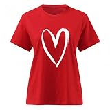 Damen T-Shirt Sommer Rundhalsausschnitt Oberteil Tops Sommershirt Casualtee Freizeit Mit Gummizug Tops Freizeit Hemd Bluse Tunika für Teenager Mädchen s-2x