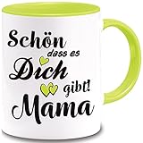 Tasse Schön, dass es dich gibt Mama Tasse Mama Geschenk Muttertag Mutterliebe Spruch Tasse Schön, dass es dich gibt Mama Geschenkideen Becher Kaffeetasse Bürotasse (Hellgrün)