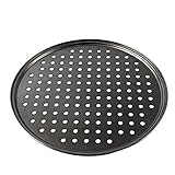 CYZJPC Pizzabrett Pizzateller 1 stück 12 Zoll Kohlenstoffstahl Pizzaform Antihaft Backblech mit atmungsaktiven Löchern Ofen & Geschirrspülmaschine Safe Pizza Pan H