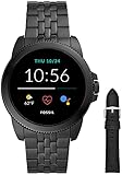 Fossil Herren Touchscreen Smartwatch 5E. Generation mit Lautsprecher, Herzfrequenz, GPS, NFC und Smartphone Benachrichtigungen + Fossil Watch Strap S221296