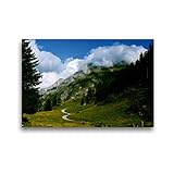 CALVENDO Premium Textil-Leinwand 45 x 30 cm Quer-Format Alpenimpressionen, Region Schweiz/Frankreich, Leinwanddruck von Helmut M