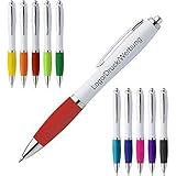 Schmalz Werbeservice Kunststoff Kugelschreiber Swansea inkl. Druck mit Werbung/Logo/Druck/Werbedruck Kugelschreiber Bedruckt Digitaldruck Mehrfarbig (Menge: 500 Stück, dunkelblau)
