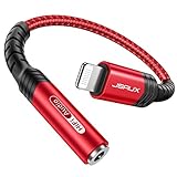 JSAUX Lightning auf 3,5 mm Kopfhörer Adapter MFI Zertifizierung Aux Adapter, Lightning auf Klinke Audio Adapter für iPhone 13 12 12 Mini 12 Pro 12 Pro Max 11 11 Pro 11 Pro Max X XS XS Max 8 7 - R