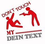 topdesignshop Dont Touch My Car Bike Pc Board Auto Aufkleber Motorrad Modell Name MK Wunschtext Sticker Sonst Klatsch Bang JDM Tuning Eigener Tex