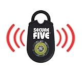 Secure by FIVE Persönlicher Alarm – Persönlicher Taschenalarm Sicherheitsalarm zur Selbstverteidigung mit Hellem LED-Licht 125dB Panikalarm für Frauen, Jugendliche, Senioren, Behinderte Mit Karab