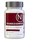 N1 VITAMIN B KOMPLEX - 240 vegane Tabletten - PREMIUM - [nur 1x tgl. - 8 Monats-Vorrat] - alle 8 B Vitamine in einer Tablette - Apotheken-Produkt - beste Bioverfügbarkeit - Optimal komb