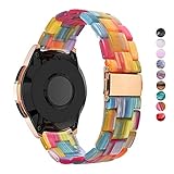 DEALELE Armbänd Kompatibel mit Galaxy Watch 42mm, 20mm Buntes Harz Resin Ersatz Armband für Samsung Gear Sport/Galaxy Watch Active/Active 2 40mm 44mm Damen Herren, Regenbog