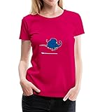 Spreadshirt Die Sendung Mit Der Maus Kleiner Elefant Springt Frauen Premium T-Shirt, M, Dunkles Pink