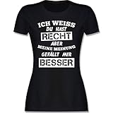 Sprüche Statement mit Spruch - Meine Meinung Besserwisser - L - Schwarz - t Shirt Frauen lustige sprüche - L191 - Tailliertes Tshirt für Damen und Frauen T-S