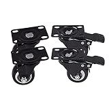 REN0124shuang Lenkrollen 4Pcs 1.6in Heavy Duty Swivel Caster Räder mit Sicherheit Dual-Locking und Polyurethan-Schaum No Noise Räder,Load Bearing 440 Lbs Rollen für Möb