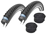 Set: 2 x Schwalbe Marathon Plus MTB Reflex Pannenschutz Reifen 26x2.25 + Schwalbe SCHLÄUCHE