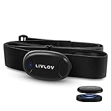 LIVLOV V8 herzfrequenzmesser brustgurt, Einzigartig am Markt mit wiederaufladbarer Li-Ion Batterie inkl, Pulsgurt mit 5.3 kHz, ANT+ und Bluetooth 5.0 Kompatibel mit Wahoo, Polar, Zwift,