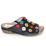 Rieker Damen Frühjahr/Sommer V7270 Pantoletten, Blau (Navy/Gelb/Jeans/Red/White-Silver 15), 37 EU