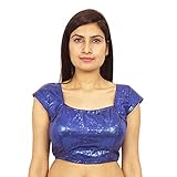 Indianbeautifulart Fertige Densley Sequin Sari blousen genäht Saree Choli Partei-Abnutzungs-Bauchfreies Ob