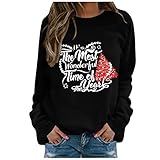 Weihnachten Pullover Damen Rudolph Rentier Elfe Weihnachtspullover Weihnachtspulli Teenager Mädchen Kapuzenpullover Weihnachtsmann Christmas Sweatshirt Xmas Pulli S