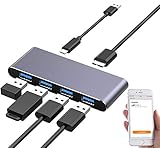 Xystec Wireless USB Hub: WLAN-USB-3.0-Hub mit 4 einzeln schaltbaren Ports, App, Sprachsteuerung (WiFi USB Hub)