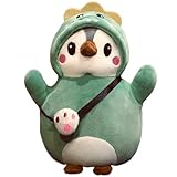 Pinguin Plüschtier 25cm Kuscheltier Plushie Pinguin in Dinosaurierkleidung Weich Waschbar Stofftier Geschenk für Kinder Baby