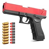 YYSQ Shell Ejection Soft Bullet Toy Gun,1:1 Size Glock Toy Gun with Magazine Look Real for Boy Gift,Training or Play (Red)