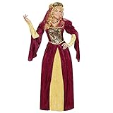 Widmann 05592 - Erwachsenenkostüm Royal Queen, Kleid und Kopfbedeckung mit Schleier, Burgfräulein, Königin, Mottoparty,