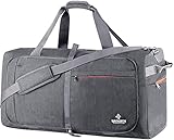 Waynorth 115L Faltbare Reisetaschen Leichte Sporttasche mit Schuhfach für Weekender Reisen Herren D