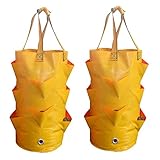 LTCTL Erdbeer-Pflanzen-Wachstumsbeutel Multi-Mouth-Container-Beutel Grow Planter Pouch Wurzel-Bonsai-Blumentopf Gartenbedarf für Erdbeer-Blumen-Kräutertöpfe Garten Outdoor Grow Bag