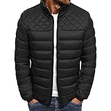 ZDDHOODY Winterjacke Herren Parka Daunen Jacke Parka Stehkragen Reißverschluss Winter Jacke Warmer Übergangsjacke Outdoorjacke Windjacke Windbreaker Freizeitjacke Leicht Puffer Jacke Softshelljack