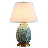 Tischleuchten Schreibtischlampen American Ceramic Tischlampe Gravieren und Gewebe-Lampenschirm Warm Nachttischlampe,Geeignet for Schlafzimmer,Wohnzimmer,Arbeitszimmer(Farbe:Netzschalter-Taste,Größe:23