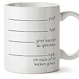 Mugffins Lustige Tasse - Egal, ich muss jetzt kacken gehen - Becher/Mug als witziges Geschenk - Keramik 350 mL