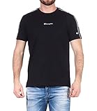 Champion Herren Seasonal American Tape Crewneck T-Shirt, Black, L