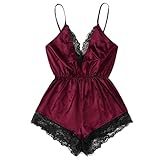 Haiorziyou Sexy Dessous für Damen V-Ausschnitt Spitzen Nachtwäsche Ärmellos Nachtwäsche Bodysuit Nachthemd Frauen Mode Babydoll Kimono Dessous Lingerie Sleepwear Pyjama Lingerie Reizw