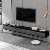 FPIGSHS TV Lowboard, TV-Schrank 120/140cm Tv Board Lowboard Hängend mit 2 Schubladen,Schwimmender Tv Schrank,Wand Multimedia Wandregal TV Hängeschrank für Wohnzimmer Und S