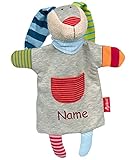 Sigikid Ringel Dingel Hase Handpuppe-Schnuffeltuch mit Namen Bestickt, Baby & Kinder Schmusetuch Kuscheltuch personalisiert, Kasperlepuppe Geschenkidee Mädchen Jung