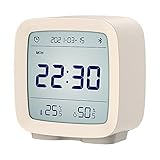 Qingping Bluetooth Alarm Clock, Works with Mi Home, Smart Digital App Controlled Clock with Date, Time, Temperature, Humidity, Snooze Function, 16 Alarms and 8 Ringtones, Battery Op